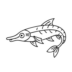 garfish icon, garfish vector illustration-simple illustration of garfish, perfect for garfish logos and icons