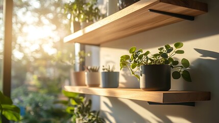 Fototapeta premium 窓辺に並ぶ観葉植物の鉢植え