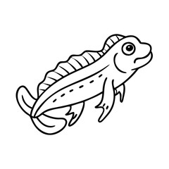 mudskipper icon, mudskipper vector illustration-simple illustration of mudskipper, perfect for mudskipper logos and icons
