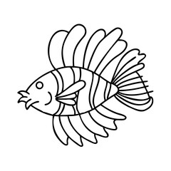 lionfish icon, lionfish vector illustration-simple illustration of lionfish, perfect for lionfish logos and icons