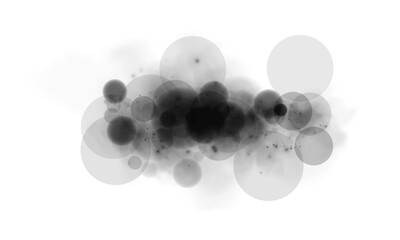 A stunning bokeh effect shows glowing orbs and sparkles in a mesmerizing black and gray color palette