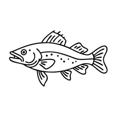 walleye icon, walleye vector illustration-simple illustration of walleye, perfect for walleye logos and icons