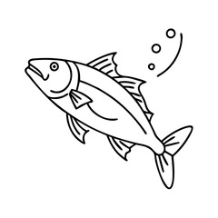 bluefish icon, bluefish vector illustration-simple illustration of bluefish, perfect for bluefish logos and icons