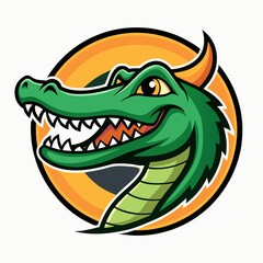 Minimal Alligator Vector Logo Design