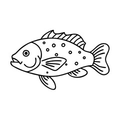 Fototapeta premium grouper icon, grouper vector illustration-simple illustration of grouper, perfect for grouper logos and icons