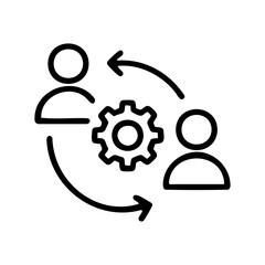 Teamwork and Collaboration Gear Icon