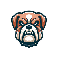 angry dog head mascot logo vector illustration