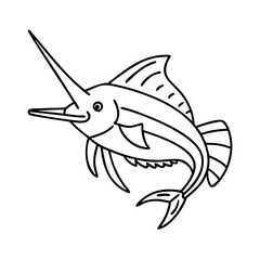 Naklejka premium swordfish icon, swordfish vector illustration-simple illustration of swordfish, perfect for swordfish logos and icons