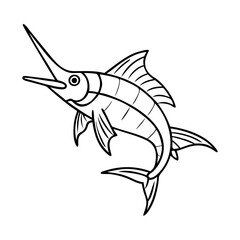swordfish icon, swordfish vector illustration-simple illustration of swordfish, perfect for swordfish logos and icons