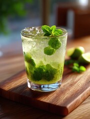 Mojito ingredients on cutting board