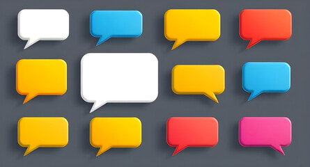 Fototapeta premium set of colorful speech bubbles
