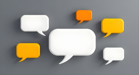 set of colorful speech bubbles