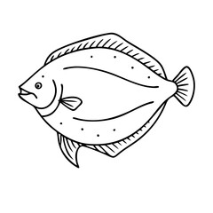 halibut icon, halibut vector illustration-simple illustration of halibut, perfect for halibut logos and icons