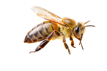 A bee and a wasp isolated on a white background PNG,AI GENERATED