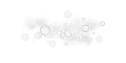 A captivating white bokeh effect featuring glowing orbs and delicate sparkles on a transparent background.