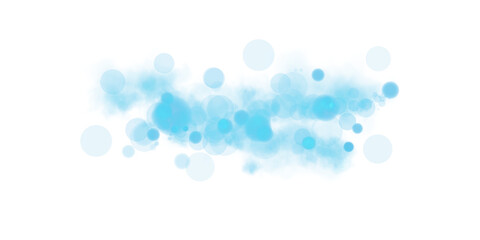 A mesmerizing bokeh effect featuring glowing blue-green orbs and soft sparkles on a transparent background.