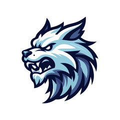 Fototapeta premium angry wolf head mascot logo vector illustration