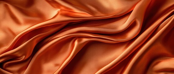 Fototapeta premium Luxurious Orange Silk Drapery: A Study in Smoothness and Texture