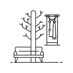 hall tree icon, hall tree vector illustration-simple illustration of hall tree, perfect for hall tree logos and icons