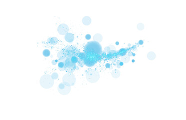 A stunning light blue bokeh effect showcasing glowing orbs and soft sparkles on a transparent background.