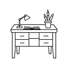 writing desk icon, writing desk vector illustration-simple illustration of writing desk, perfect for writing desk logos and icons