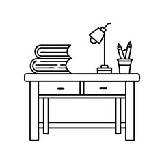 writing desk icon, writing desk vector illustration-simple illustration of writing desk, perfect for writing desk logos and icons