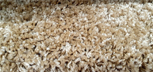 Terry carpet texture vector. Beige rug texture. Brown carpet for bathroom or bedroom. Soft fluffy carpet.