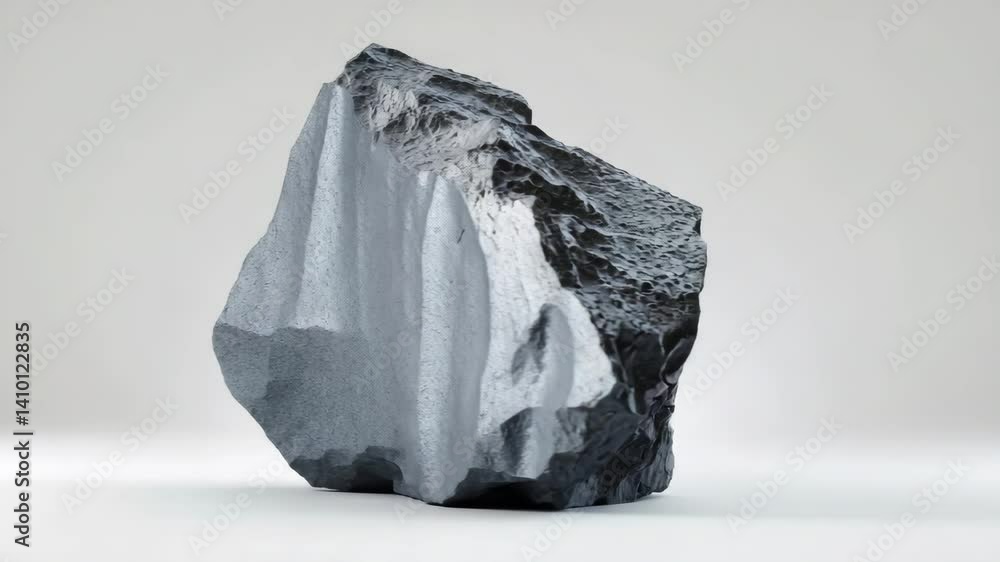 Poster basalt rock positioned in front of a background with a clipping path.