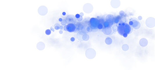 A captivating blue bokeh effect that features glowing orbs and soft sparkles set on a transparent background