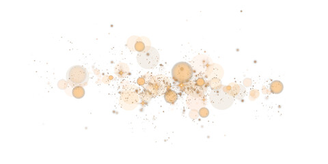 A warm beige bokeh effect featuring glowing orbs paired with soft sparkles on a transparent background surface