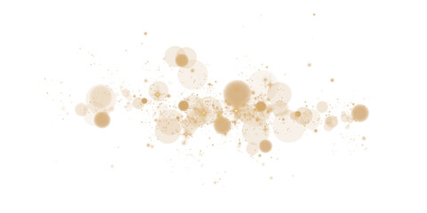 Elegant golden bokeh effect featuring glowing orbs and soft sparkles, perfect for a serene background.