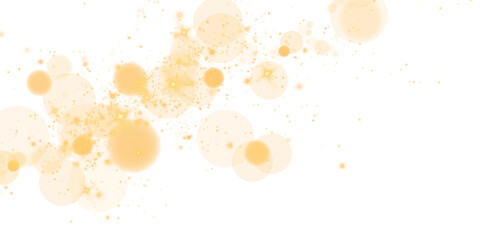 The bokeh effect emphasizes vibrant yellow orbs and delicate sparkles against a transparent background
