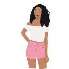 african american black woman short pants