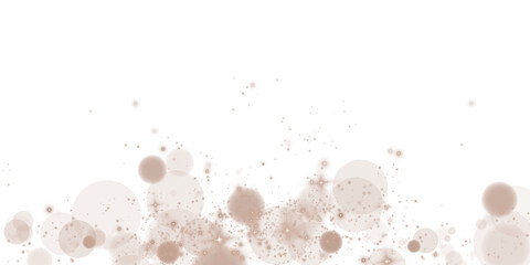An enchanting, captivating chocolate brown bokeh filled with glowing orbs and soft sparkles on a transparent background