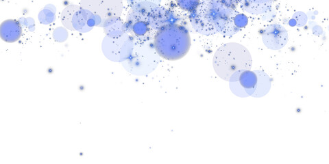 This artwork features a serene blue bokeh effect with glowing orbs and soft sparkles for a dreamy atmosphere