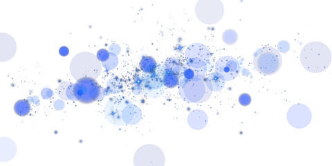 A stunning blue bokeh design that showcases glowing orbs and soft sparkles on a beautiful transparent background