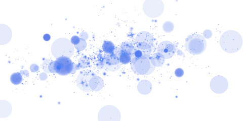 A beautiful blue bokeh effect featuring glowing orbs and soft sparkles against a transparent backdrop.