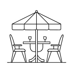 Fototapeta premium outdoor dining set icon, outdoor dining set vector illustration-simple illustration of outdoor dining set, perfect for outdoor dining set logos and icons