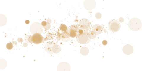 A beautiful soft brown bokeh effect featuring glowing orbs and sparkles on a transparent background.