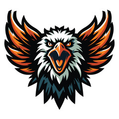 Naklejka premium eagle head as a logo gaming gamer team e sport vector illustration, isolated on background