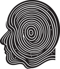Fototapeta premium Face Profile Concentric Circles vector