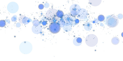 A dreamy composition of glowing blue orbs and soft sparkles on a transparent background, creating a serene atmosphere.