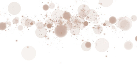 A mesmerizing chocolate brown bokeh effect featuring glowing orbs and soft sparkles on a transparent background.