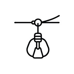 Simple Line Drawing of a Climbing Belay Device