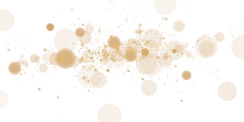 Beautiful bokeh effect with glowing orbs and sparkles in beige and cream colors on a transparent background.
