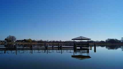 See, Seebrücke, Wasser, Himmel, Landschaft, Frühling