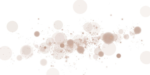 A stunning chocolate brown bokeh effect featuring luminous orbs and delicate sparkles on a transparent backdrop.