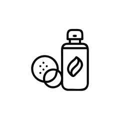 Natural Skincare Cosmetic Product And Cucumber Outline Icon Concept Art