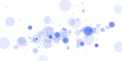 A beautiful and serene blue bokeh effect featuring glowing orbs and soft sparkles set against a transparent background