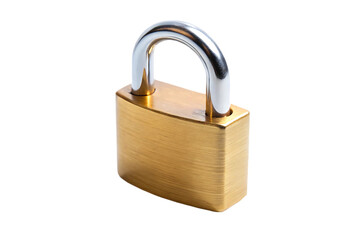 Naklejka premium High-Security Brass Padlock with Hardened Steel Shackle isolated on white background . 